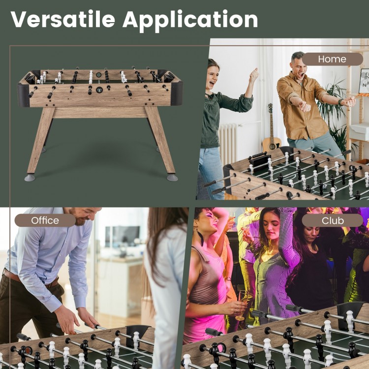 54-inch foosball table with 26 players, designed for home, office, or club use, featuring sturdy MDF construction.