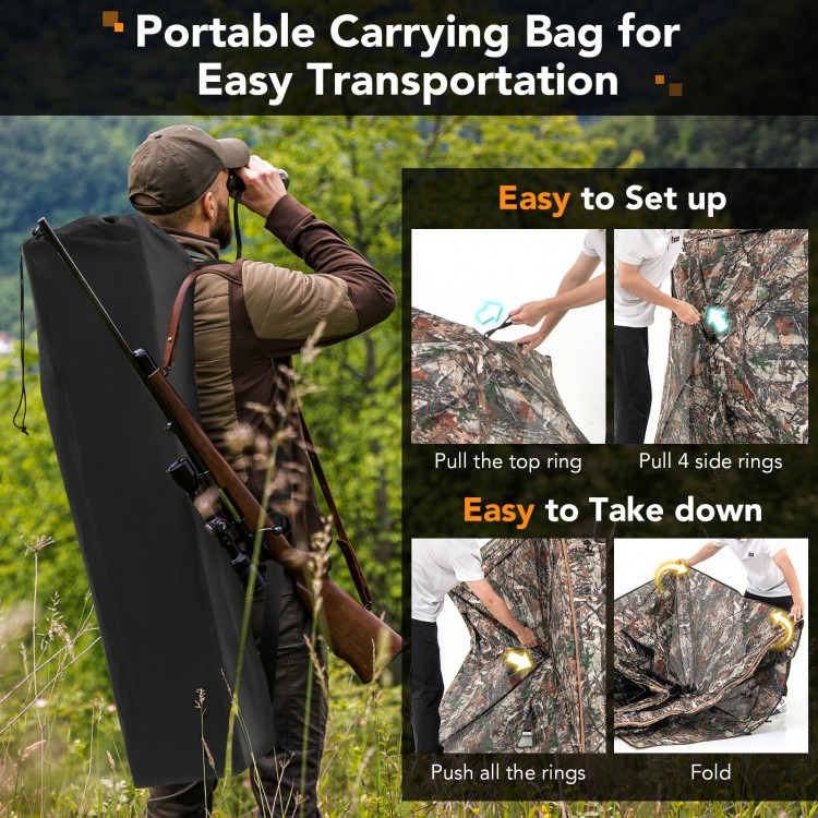 Portable carrying bag for the 5-in-1 detachable hunting blind, designed for easy transportation and storage.