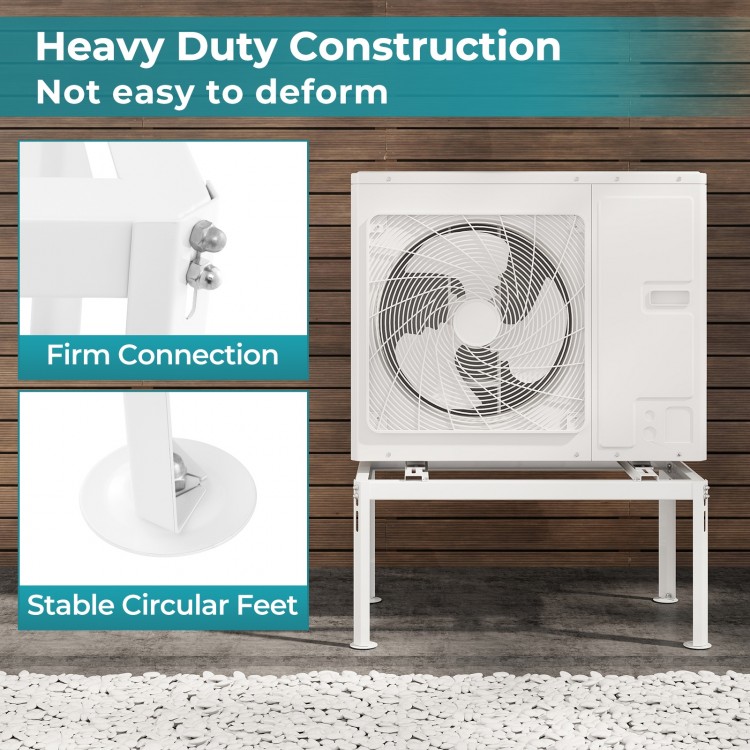 Mini Split Ground Stand with heavy-duty metal frame and stable circular feet, designed for 9000-36000 BTU AC units.