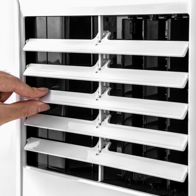Close-up of the adjustable air vents on the 4-in-1 8000 BTU portable air conditioner for customized airflow control.