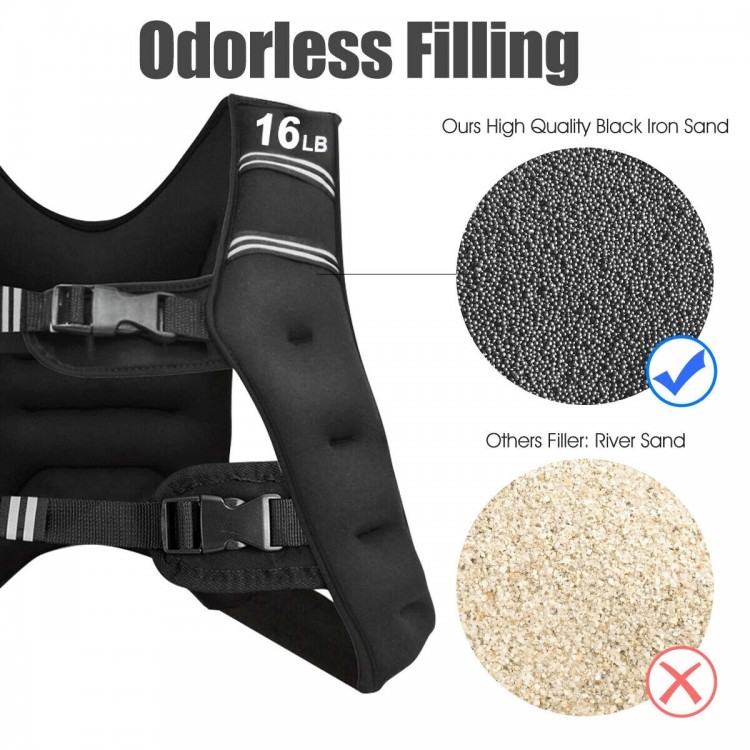 Workout Weighted Vest with Mesh Bag Adjustable Buckle - Gallery View 9 of 11