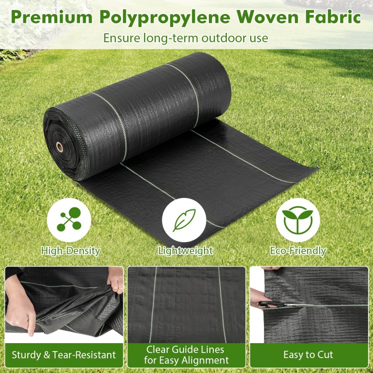 Premium 4 ft weed barrier landscape fabric roll, lightweight, tear-resistant, eco-friendly for easy installation and.