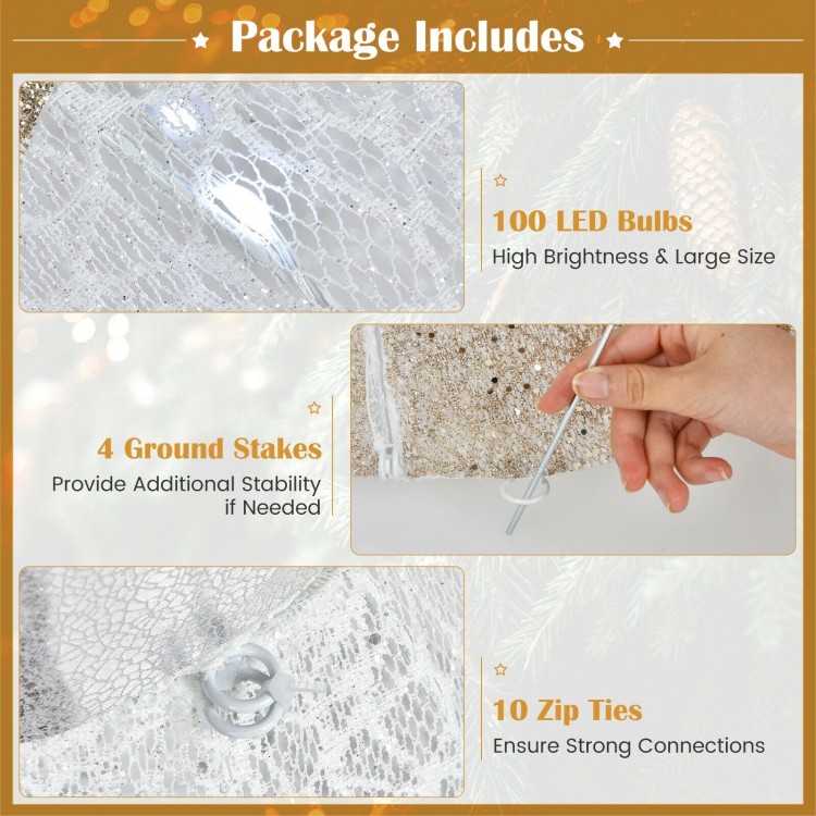 5 ft pre-lit angel Christmas decoration with 100 LED lights, weather-resistant steel frame, suitable for outdoor use.