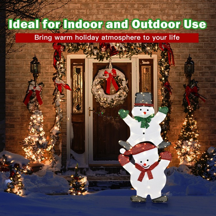 54-inch snowman Christmas decoration with bright lights, sturdy frame, ideal for indoor and outdoor festive displays.