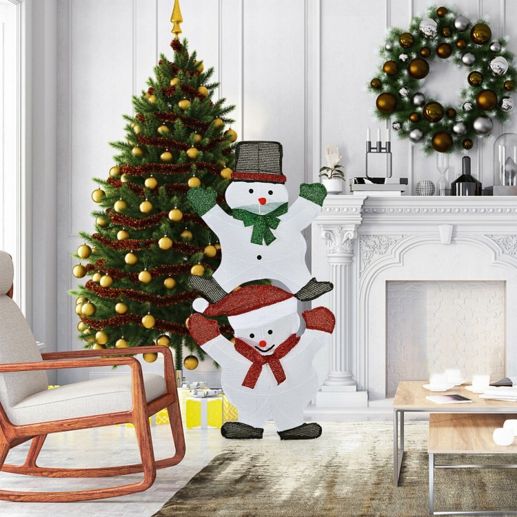 54-inch snowman Christmas decoration with bright lights, sturdy frame, perfect for outdoor festive displays.