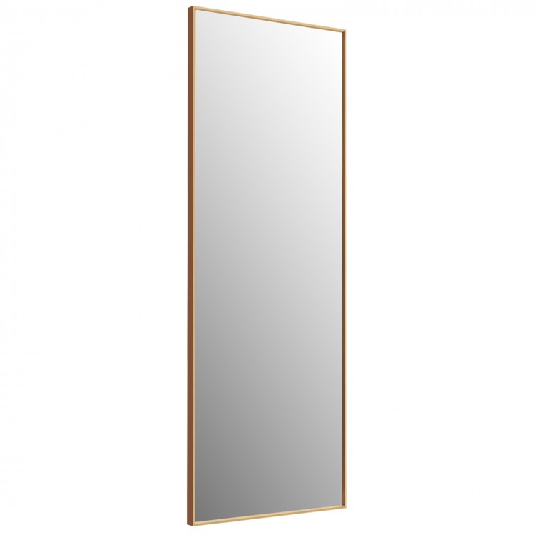 Full-length 59-inch rectangle mirror with a golden aluminum alloy frame, perfect for bedroom or entryway decor.