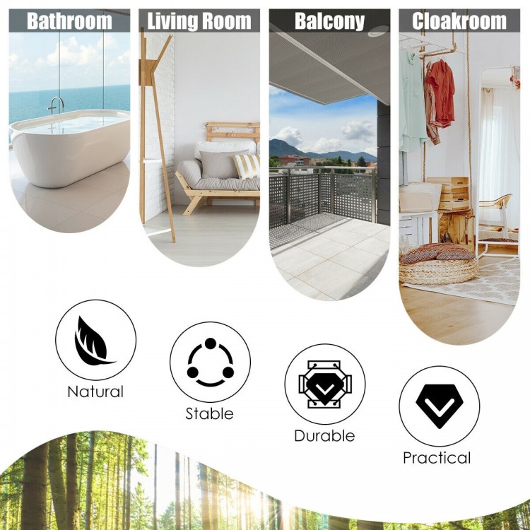 Single panel of the 4-panel folding wooden room divider in white, showcasing the V-shaped edge ornament for a rustic.