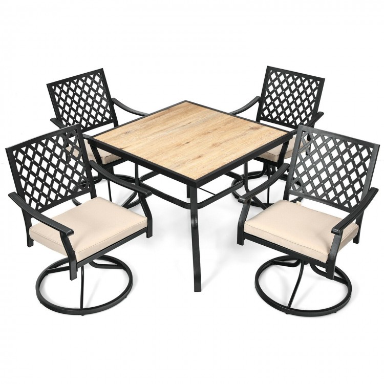 5-Piece Outdoor Patio Dining Set with Soft Cushions - Gallery View 7 of 11