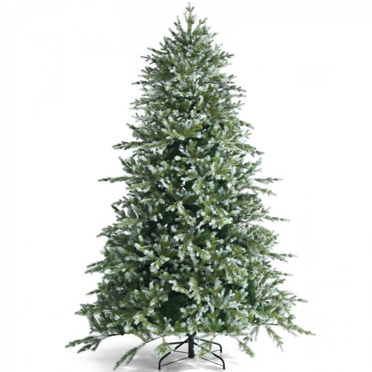 8 feet hinged artificial Christmas spruce tree with mixed PE and PVC tips for a natural look and easy setup.