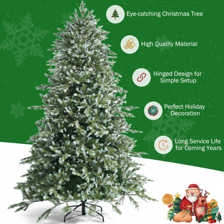 8 feet hinged artificial Christmas spruce tree with mixed PE and PVC tips, perfect for holiday decoration and easy.
