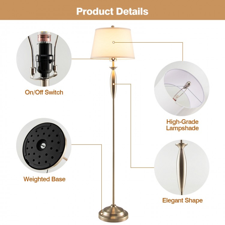 3-piece modern lamp set with silver nickel finish, featuring weighted base and linen lampshade for elegant home decor.