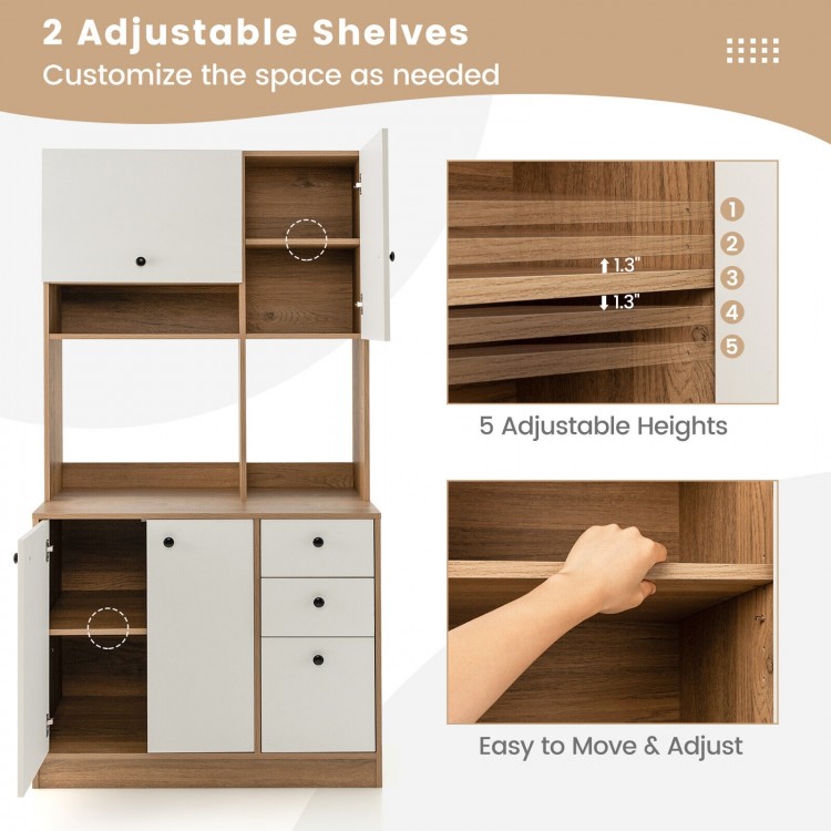 Kitchen pantry featuring 2 adjustable shelves, 3 cabinets, and 3 deep drawers for versatile storage solutions.