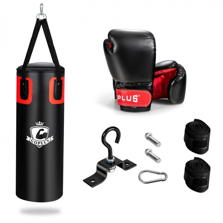 56/63Lbs Filled Punching Bag Set with Boxing Gloves - Gallery View 1 of 12