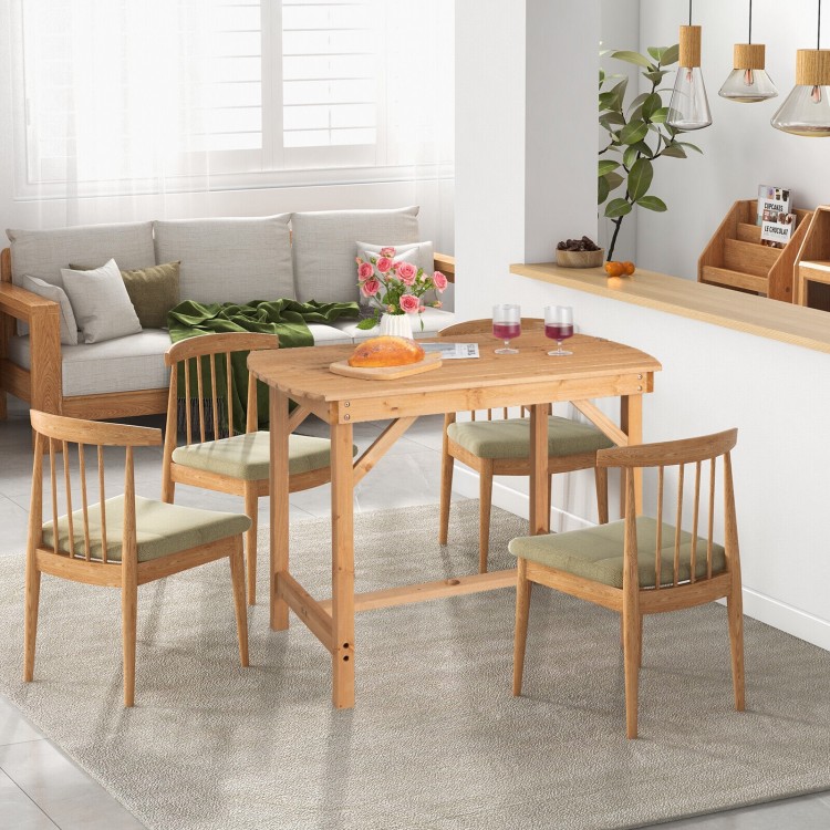Outdoor fir wood dining table showcasing a smooth burr-free surface, ideal for indoor or outdoor gatherings.