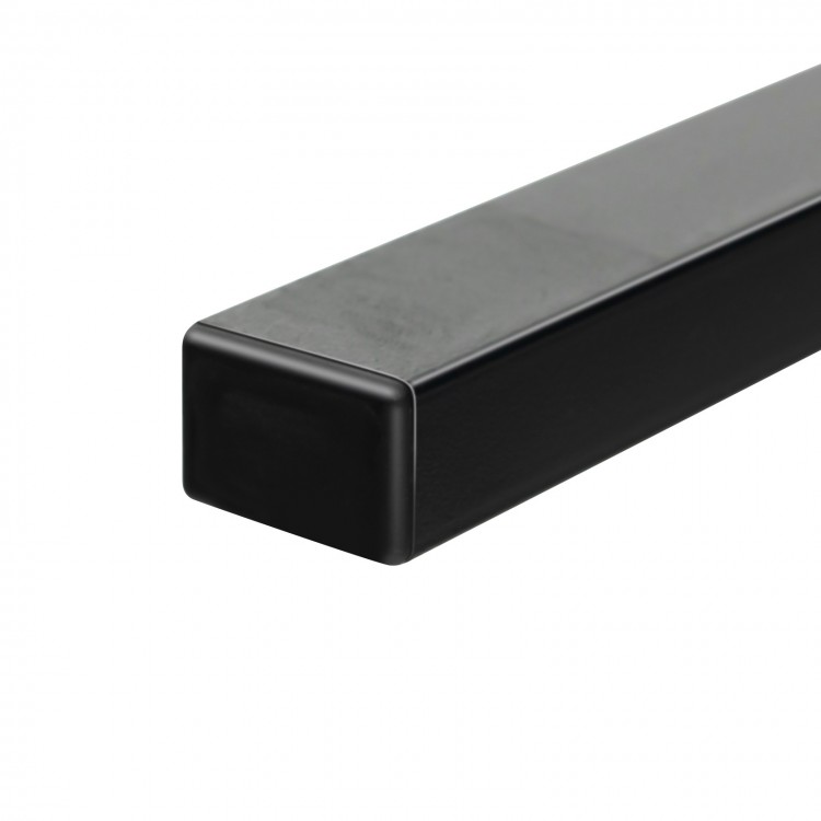 Close-up of the black metal frame of the Full/Queen Industrial Bed Frame, featuring a sleek design for easy assembly.