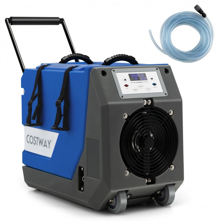 180 PPD Commercial Dehumidifier with Pump Drain Hose and Wheels - Costway