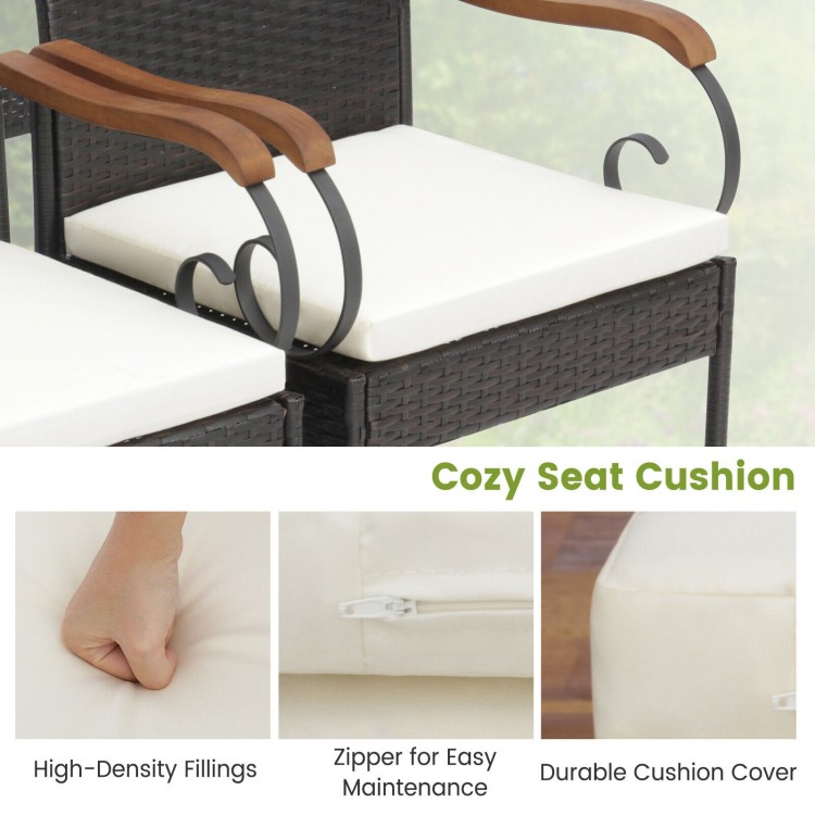 Cozy seat cushion with high-density fillings and zipper for easy maintenance, designed for the 7-piece patio dining set.