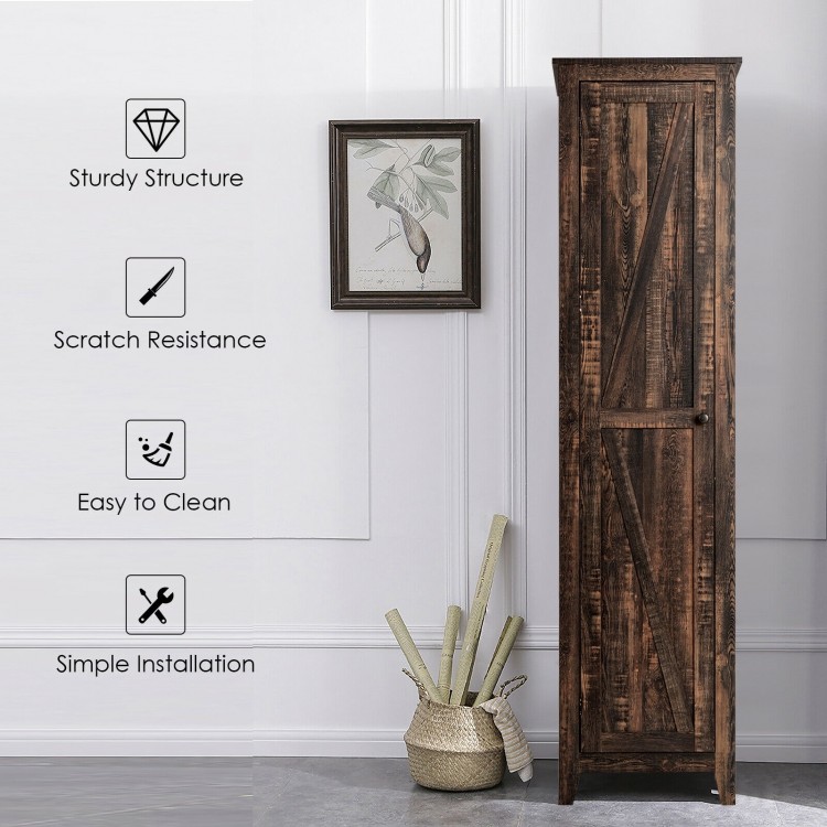 Tall walnut linen tower bathroom storage cabinet with four shelves, sturdy structure, and scratch resistance for.