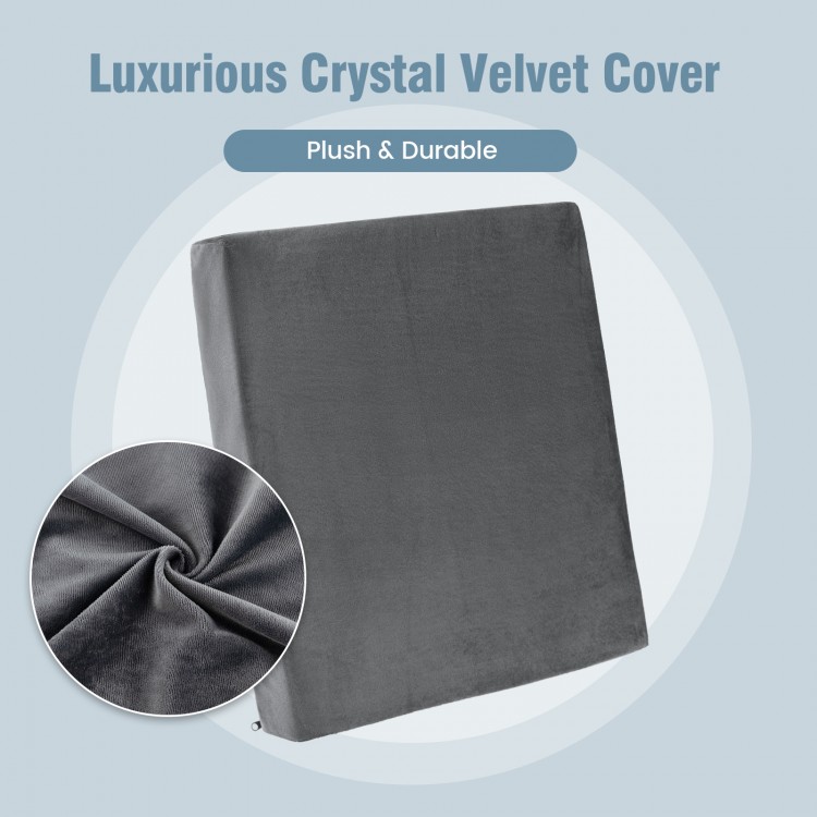 Plush gray crystal velvet cover for 10 pack gel memory foam seat cushions, designed for comfort and easy washing.