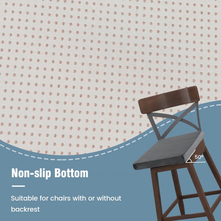 Gray gel memory foam seat cushion with non-slip bottom, ideal for chairs with or without backrest, ergonomic design.