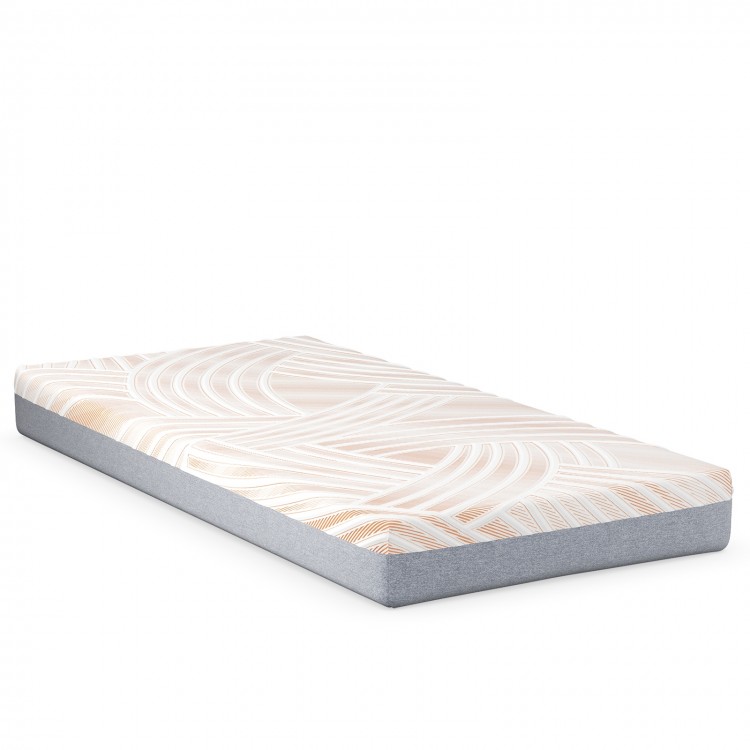 Twin size memory foam mattress with jacquard cover, 8 inches thick, suitable for adjustable bed bases and breathable.