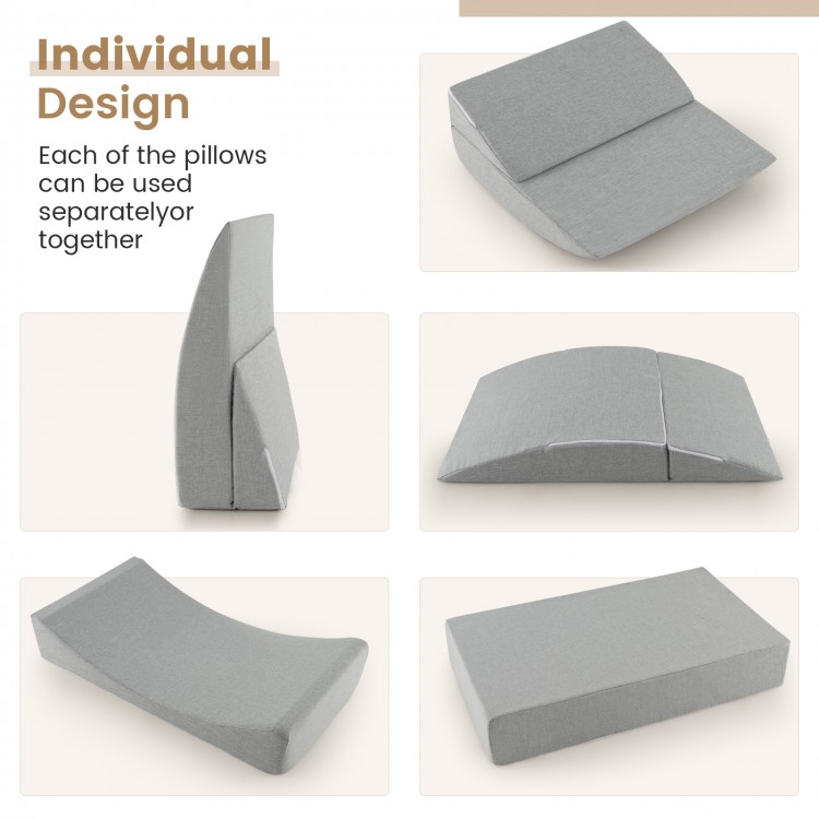 Convertible gray sofa bed with modular design, high-density foam, and breathable fabric for versatile comfort.