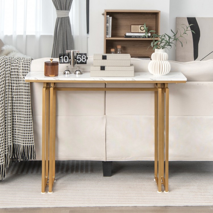 43.5 Inch Console Table with Heavy-duty Metal Frame - Costway