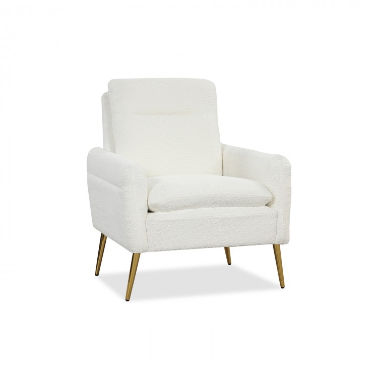 Upholstered Sherpa Modern Accent Armchair for Living Room - Gallery View 1 of 10