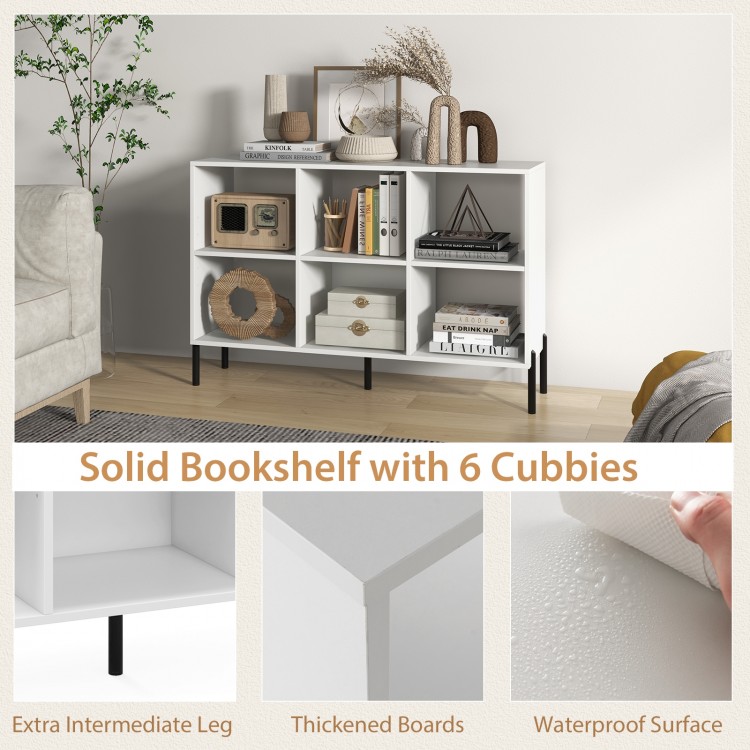 Open-back bookshelf with 7 tiers and a drawer, featuring a waterproof surface, ideal for study or office use.