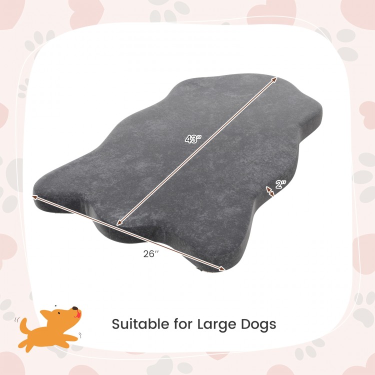 Orthopedic dog bed for large dogs, featuring gray memory foam, waterproof cover, and non-slip bottom for comfort.