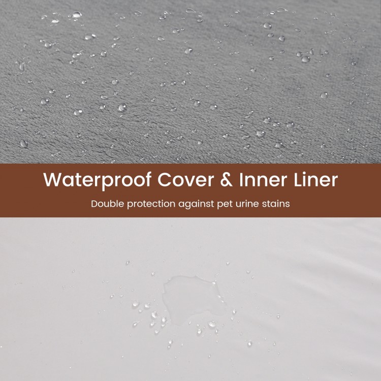 Waterproof cover and TPU liner of orthopedic dog bed provide double protection against pet urine stains.