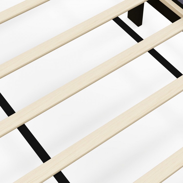 Reinforced wooden slats of the queen size upholstered platform bed provide strong support and stability for optimal.