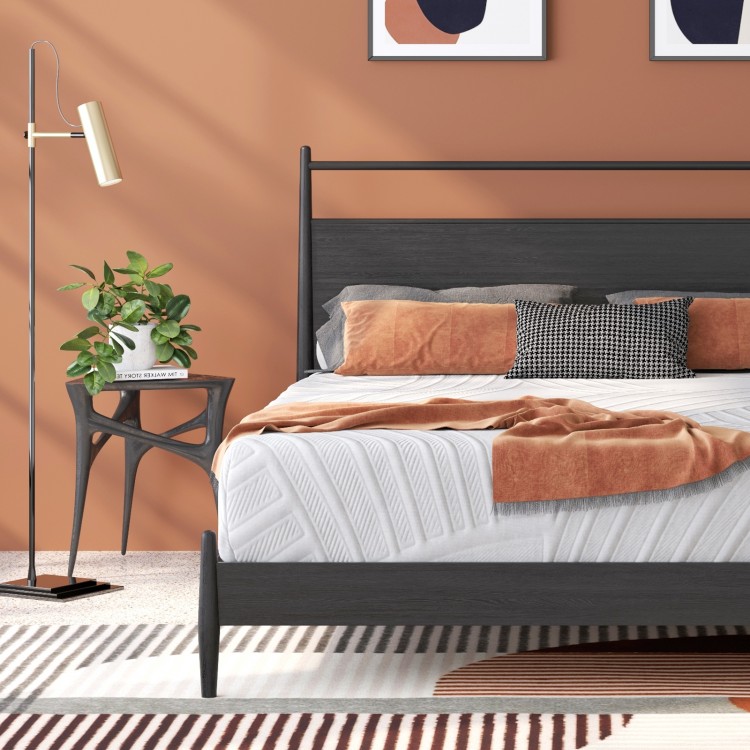 Front view of the 8-inch queen memory foam mattress with soft poly jacquard cover, showcasing its supportive design and.