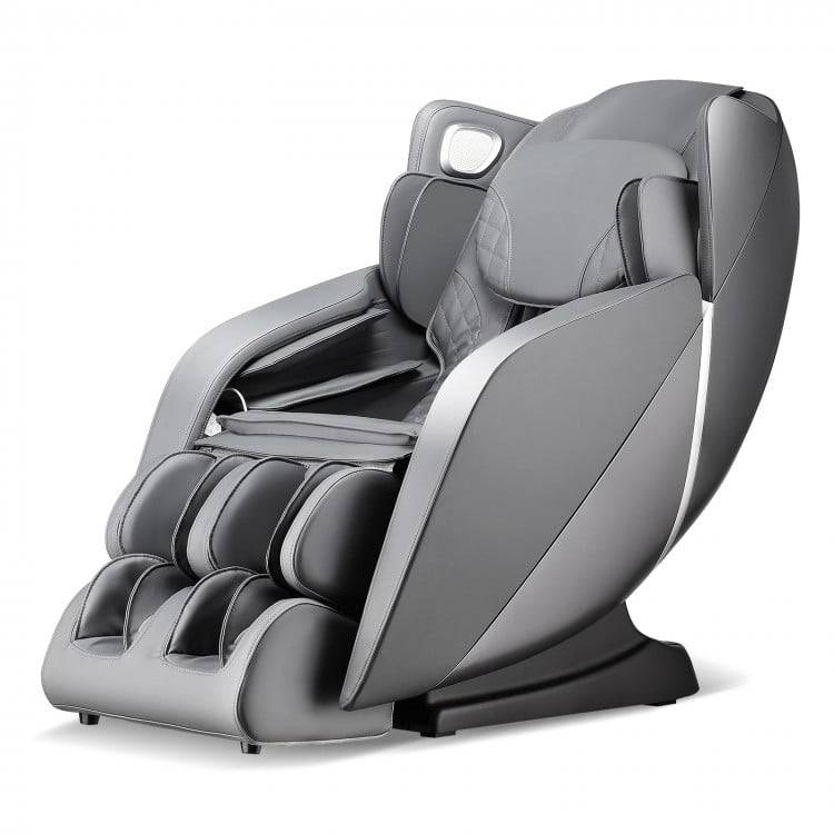 Provox 27-Comfort 2D Full Body Massage Chair in gray with SL track, 12 auto modes, and heating for relaxation.