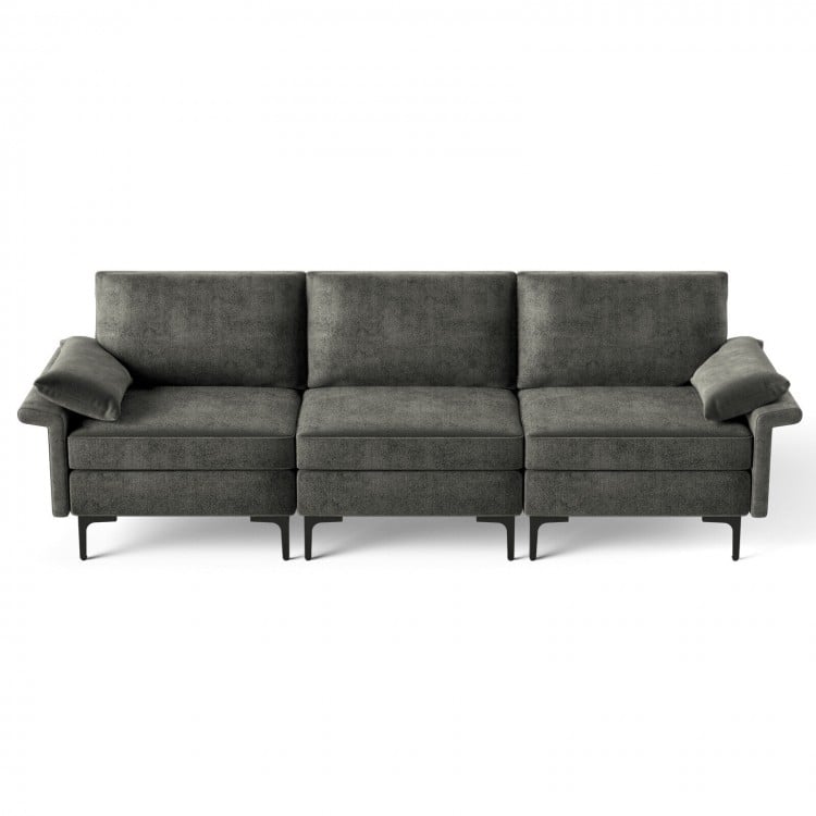 Large 3-Seat Sofa Sectional with Metal Legs for 3-4 people - Gallery View 7 of 9