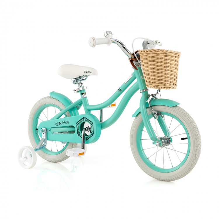 14-Inch Kids Bike with Training Wheels and Adjustable Handlebar Seat ...