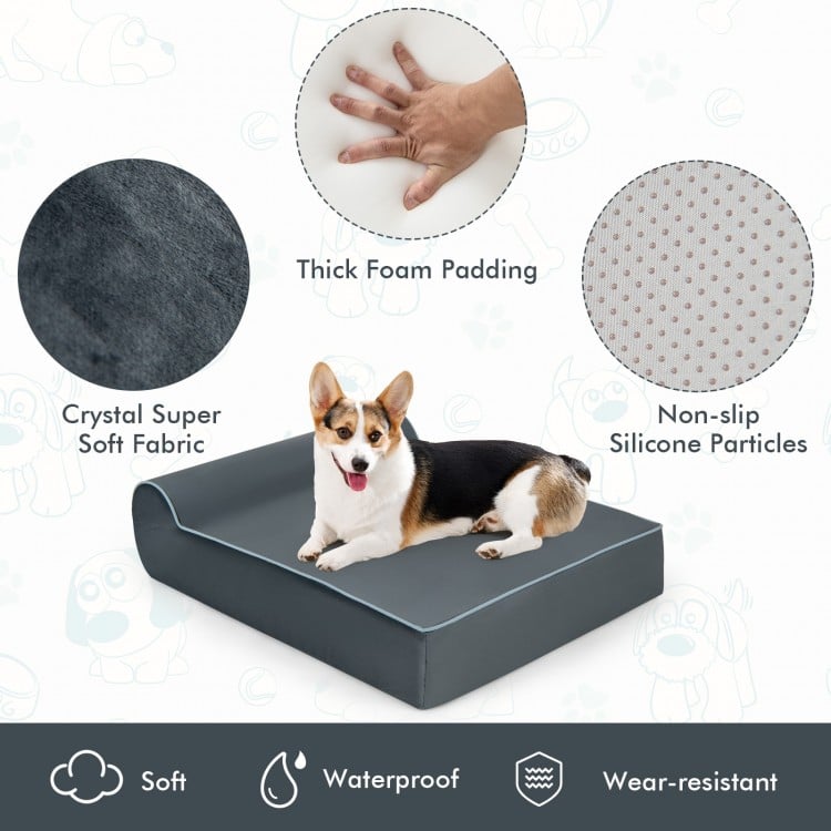 Orthopedic Dog Bed with Headrest and Removable Washable Cover - Gallery View 8 of 10