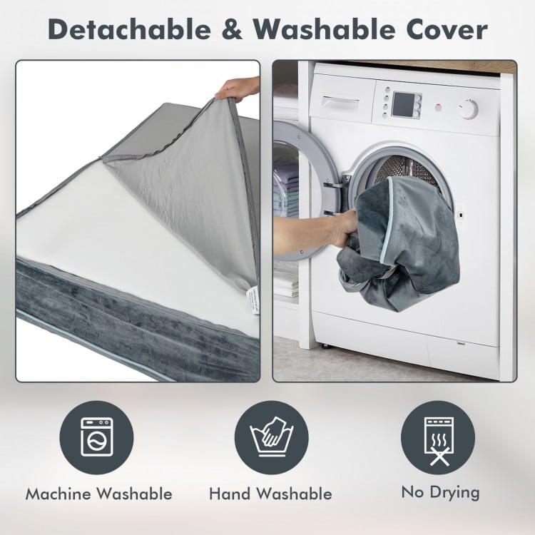 Detachable and machine washable cover for the grey orthopedic dog bed, designed for large dogs with comfort in mind.