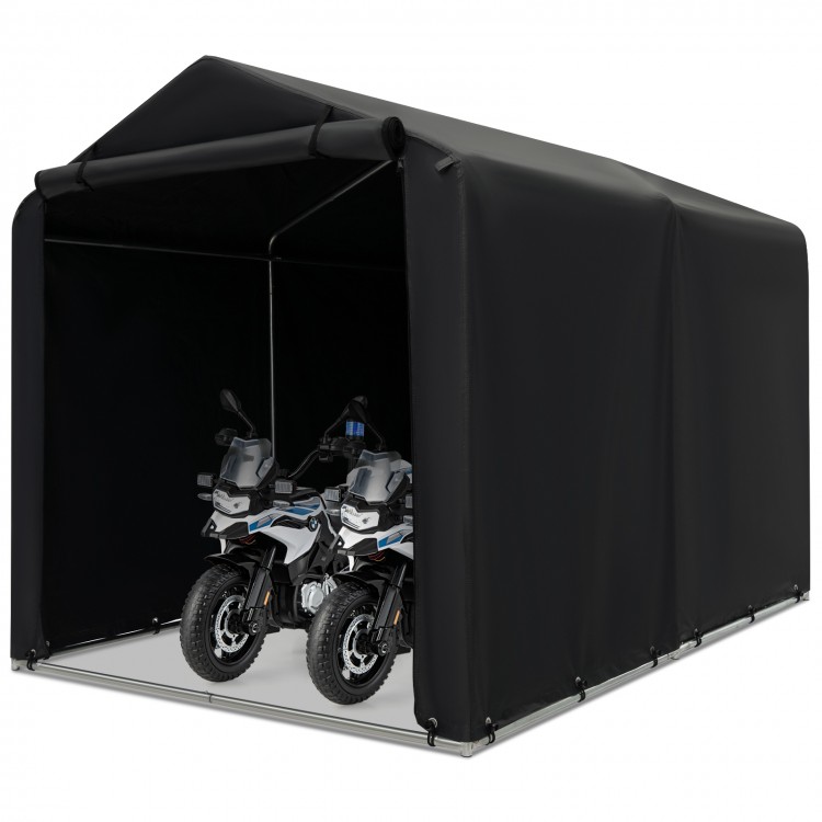 Spacious 7 x 5.2FT outdoor bike tent with waterproof cover, featuring sturdy l-shaped ground stakes for enhanced.