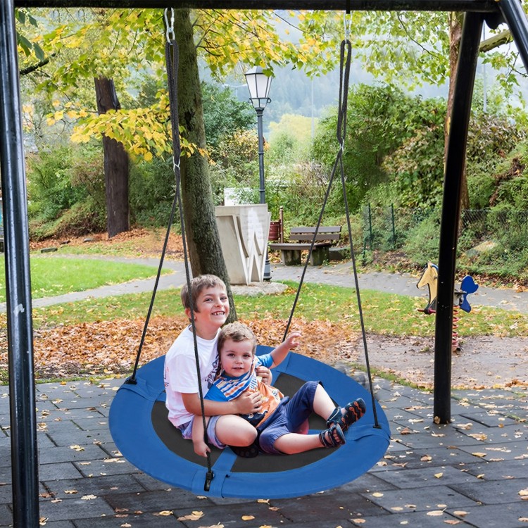 40-Inch Round Saucer Tree Swing with Adjustable Ropes - Yellow