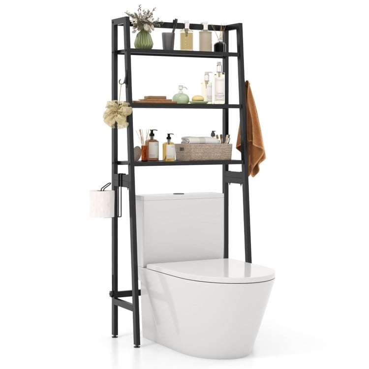 3-Tier Over The Toilet Storage Shelf with Adjustable Bottom Bar - Gallery View 1 of 11