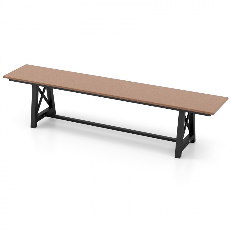 3-4 Person Outdoor HDPE Bench with Metal Frame - Gallery View 1 of 10