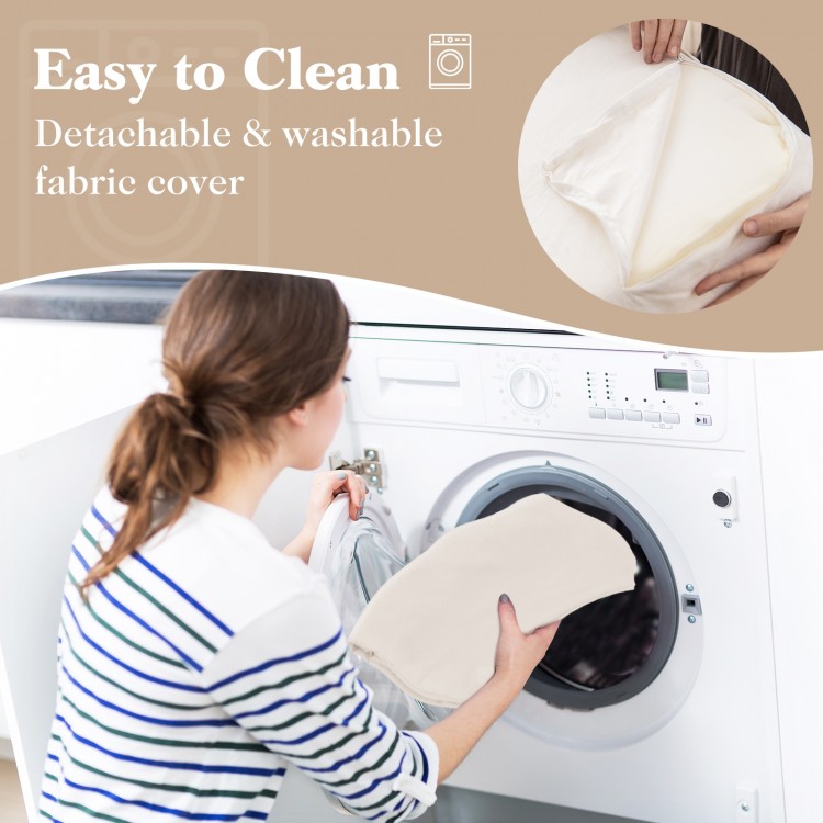 Detachable and washable fabric cover for the 3 Pieces Bed Wedge Pillow Set with air memory foam, easy to clean.
