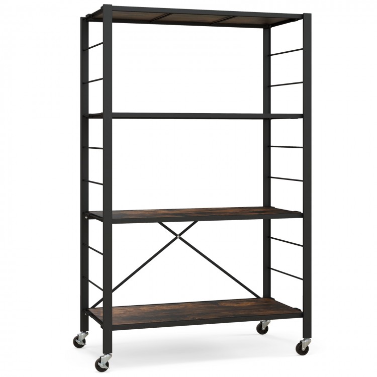 4-tier Foldable Storage Shelf for Tool Room Kitchen Living Room - Gallery View 1 of 10