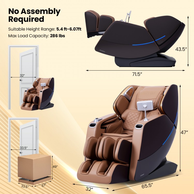 Enjoyment 30-2024 SL Track 4D massage chair in brown, featuring zero gravity design and advanced 4D massage technology.