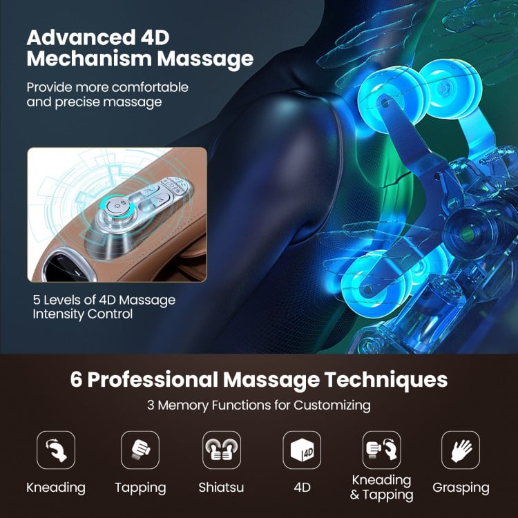 4D full body massage chair with advanced mechanism, zero gravity design, and customizable intensity for ultimate.