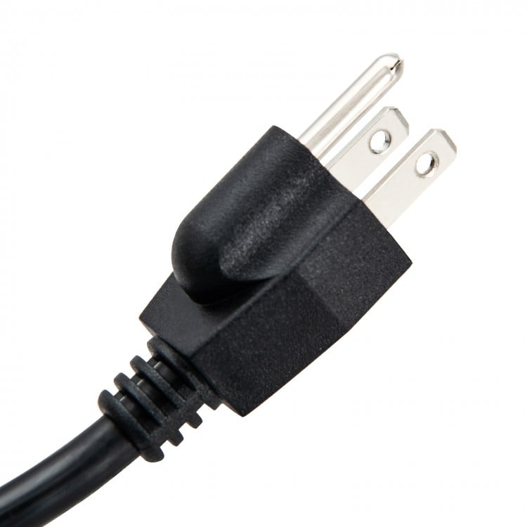 Close-up of a UL-certified massage chair power cord with a 6.5-foot length and high-quality copper wiring for reliable.