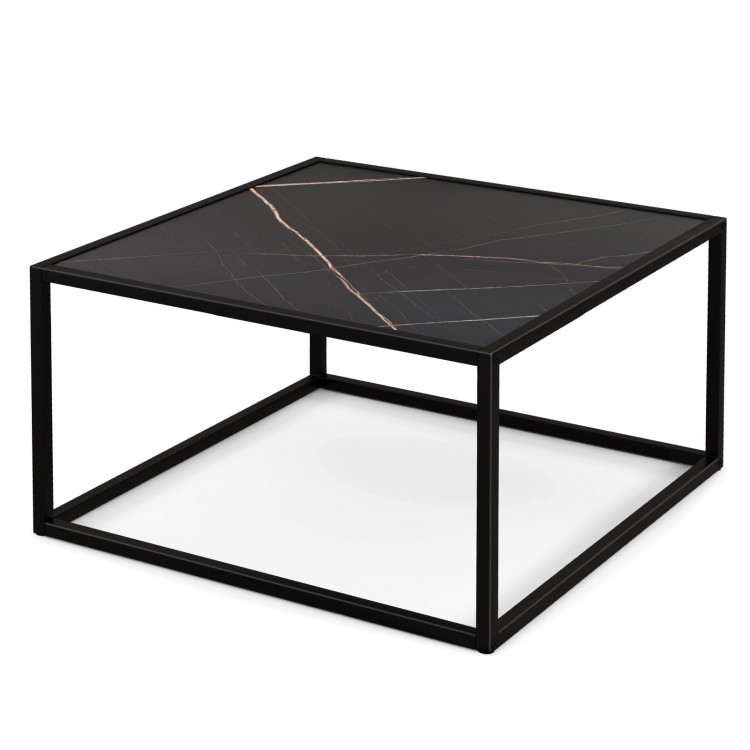 Modern Square Coffee Table with Faux Marble Tabletop - Gallery View 1 of 10