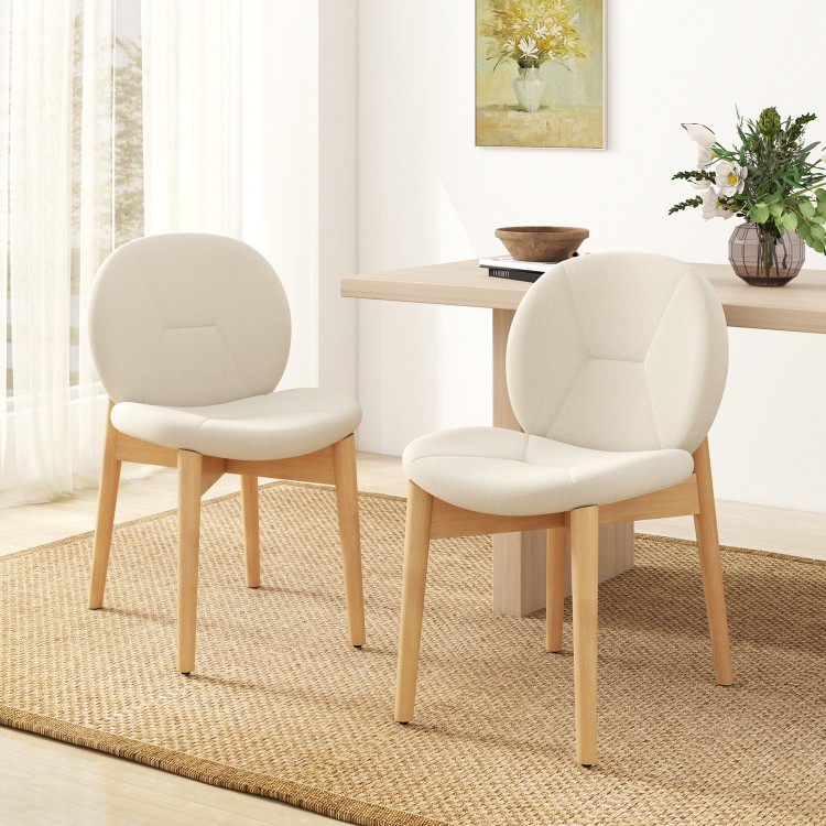 Set of 2 wooden dining chairs with rubber wood legs, featuring soft sponge cushions for ergonomic comfort and rustic.