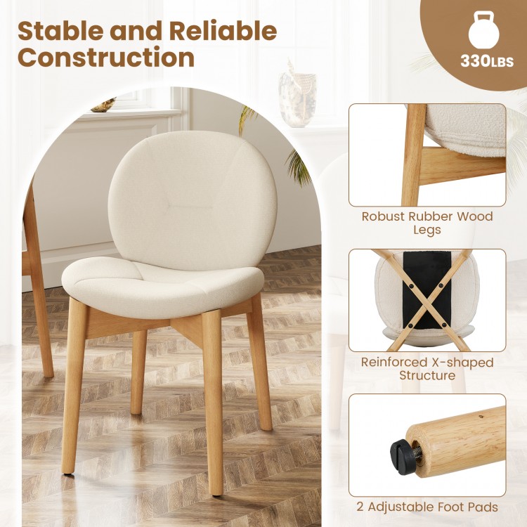 Wooden Dining Chairs Set of 2 with Rubber Wood Legs - Gallery View 7 of 10